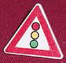 Road Sign 2 x 2 Triangle with Clip with Traffic Light Pattern