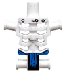 Torso Skeleton, Angular Rib Cage with Rivets, Cracks and Blue Loincloth Pattern
