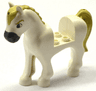 Horse, Friends Style with 2 x 2 Cutout with Dark Bluish Gray Nose, Brown Eyes, Tan Eyebrows, Mane and Tail Pattern