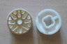Wheel 11mm D. x 6mm with 8 'Y' Spokes with Gold Outline Pattern