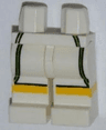 Hips and Legs with White Tennis Shorts with Lime Lines Pattern