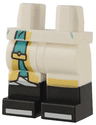 Hips and Legs with Molded Black Lower Legs / Boots and Printed Robe Ends with Gold Trim, Dark Turquoise Sash, White Knee Wrapping and Shoe Tips Pattern