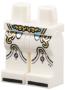 Hips and Legs with Metallic Light Blue Trim, Gold Filigree, Black Soles Pattern