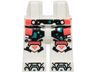 Hips and Legs with Coral and Black Dress with Dark Turquoise and Metallic Light Blue Squares, Knee Pads and Shoe Tips Pattern