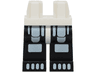 Hips and Black Legs with White Minifigure Skeleton Thighs, Knees and Toes Pattern (BAM)
