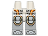 Hips and Light Bluish Gray Legs with Gray Armor and Orange and Yellow Circuitry, Gray Hexagonal Knee Pads and Gray Boots Pattern