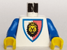 Torso Castle Royal Knights Lion Head on Red/White Shield Pattern / Blue Arms / Yellow Hands
