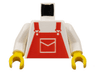 Torso Overalls Red with Pocket Pattern / White Arms / Yellow Hands