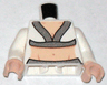 Torso Female Crop Top with Silver Hems, Light Nougat Neck and Midriff with Nougat Navel Pattern / White Arms / Light Nougat Hands