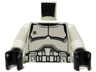 Torso SW Armor Clone Trooper Black Belt and Gray Neckline Pattern / White Arms / Black Hands