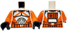 Torso SW Armor Clone Trooper with Orange Markings Pattern (Clone Wars) / Orange Arms / Black Hands