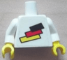 Torso Soccer German National Player, German Flag Sticker Front, Black Number Sticker Back Pattern (specify number in listing) / White Arms / Yellow Hands