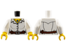 Torso Female Shirt with Collar and Buttons, Reddish Brown Belt with Pouches and Buckle, Necklace with Blue Bead, Yellow Neck Pattern / White Arms / Yellow Hands