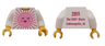 Torso Shirt with Bright Pink and Dark Pink Sun with Face with Red Open Mouth Smile, Yellow Neck, '2011 The LEGO Store Indianapolis, IN' on Back Pattern / White Arms / Yellow Hands