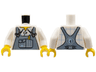 Torso Overalls Sand Blue with Wheat Spike in Pocket Pattern / White Arms / Yellow Hands