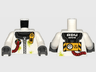 Torso Safety Zip Suit with 'ADU INSPECTOR' Back Pattern / White Arms / Dark Bluish Gray Hands