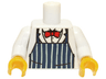 Torso Dark Blue Apron with White Stripes, Red Bow Tie Pattern / White Arms / Yellow Hands