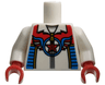 Torso Jacket with Gold Zipper, Red Star in Blue Circle with Wings Pattern / White Arms / Red Hands