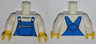 Torso Overalls Blue with Zippered Front Pocket Pattern / White Arms / Yellow Hands