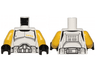 Torso SW Armor Clone Trooper Commander Black Belt and Four Yellow Stars Pattern / Yellow Arms / Black Hands