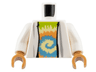 Torso Robe Open over Tie Dyed Shirt Pattern / White Arms / Medium Nougat Hands