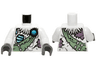 Torso Feathers, Bones, Sand Green Sash, Medium Lavender Sinew Patches and Dark Azure Round Jewel (Chi) Pattern / White Arms / Dark Bluish Gray Hands