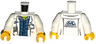 Torso Lab Coat with Pockets and ID Badge over Plaid Shirt and Lime Top and 'AC RESEARCH' on Back Pattern / White Arms / Yellow Hands