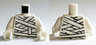 Torso Mummy Wrappings with Light Bluish Gray Splotches Pattern / White Arms / White Hands