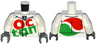 Torso Octan Logo Racing Suit with Silver Zipper Pattern / White Arms / Dark Bluish Gray Hands