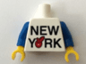 Torso 'NEW YORK' Big Red Apple Pattern / Blue Arms / Yellow Hands