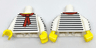 Torso Black Thin Stripes, Red Scarf Front and Back Pattern / White Arms with Black Thin Stripes Pattern / Yellow Hands