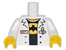 Torso Lab Coat with Pen and Red 'GIT' over Black Shirt with Yellow Batman Logo Pattern / White Arms / Yellow Hands