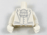 Torso Tuxedo with Vest and Neck Ruffle with Silver Outline Pattern / White Arms / White Hands