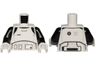 Torso SW Armor Stormtrooper Ep. 8 with Black, Light Bluish Gray and Dark Bluish Gray Lines Pattern (Executioner) / Black Arms / White Hands