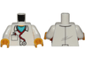 Torso Hospital Lab Coat, Medium Azure Scrubs, Stethoscope, Pocket with Pens Pattern / White Arms / Yellow Hands