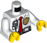 Torso Fire Chief Shirt with Tie, Fire Logo Badge and Belt with Pouch and Radio Pattern / White Arms / Yellow Hands