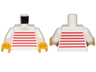 Torso Sweater with Red Thin Horizontal Stripes Pattern / White Arms / Yellow Hands