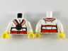 Torso Ninjago Robe with Black and Red Trim with Black Emblem and Wolf Pattern / White Arms / Yellow Hands
