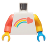 Torso Coral Shooting Heart and Rainbow Pattern / Bright Light Orange Arm Left / Coral Arm Right / Dark Azure Hand Left / Bright Light Orange Hand Right