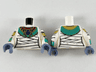 Torso Female Mummy Wrappings and Scarab Collar Pattern / White Arms with Wrappings, Gold and Dark Turquoise Bracelets Pattern / Sand Blue Hands