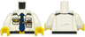 Torso Shirt with Dark Blue Tie with Clip, Epaulettes, Gold Logo Pin, Black Belt and Red and White ID Badge Pattern / White Arms / Yellow Hands