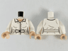 Torso Female Blouse, Light Nougat Neck with Gold Necklace and Belt Pattern / White Arms / Light Nougat Hands