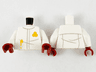 Torso Jumpsuit, Light Bluish Gray Double Line and Wrinkles, Orange and Yellow Honeycomb Logo and Honey Splotch Pattern / White Arms / Dark Red Hands
