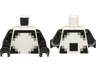 Torso Pixelated Light Bluish Gray and Black Stripes and Corners, Large Square on Back Pattern / Black Arms / Black Hands