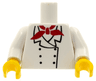 Torso Chef with 6 Buttons, Short Red Neckerchief Pattern (Reissue with Inside Ribs) / White Arms / Yellow Hands