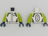 Torso Racing Jacket with Lime and Dark Blue Highlights, Number 8 on Back Pattern / Lime Arms / Dark Blue Hands