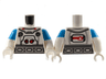 Torso Spacesuit, Red Trim, Wide Silver Belt Pattern / White Arms with Molded Dark Azure Short Sleeves Pattern / White Hands