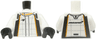 Torso Racing Suit with Black and Orange Stripes, Silver Lines and Stitching, 'McLaren' on Back Pattern / White Arms / Black Hands
