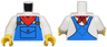 Torso Blue Overalls, Pocket, Gold Buckles, and Red Bandana Pattern / White Arms / Yellow Hands