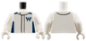 Torso Racing Suit with Dark Blue Shoulders, Sides and Williams Formula 1 Logo Stylized Capital Letter W Pattern / White Arms / White Hands
